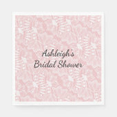 Roze Bloemenkant Vrijgezellenfeest Servet (Voorkant)