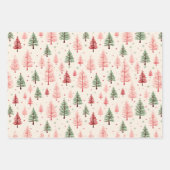  roze bloemenkerst inpakpapier vel (Voorkant 3)