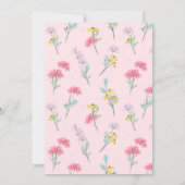 Roze bloemenkinderfeestje kaart (Achterkant)
