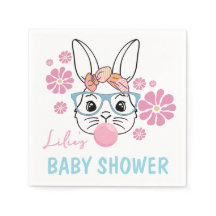 Roze bloemenkleding konijntje meisje baby shower g