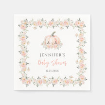 Roze bloemenkleine pompoen herfst baby girl shower