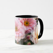 Roze bloemenkoffiekop mok (Voorkant rechts)