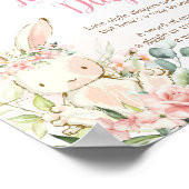 Roze Bloemenkonijn Baby Late Night Luiers Poster (Hoek)
