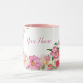 Roze bloemenkonijn mok (Midden)