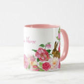 Roze bloemenkonijn mok (Voorkant rechts)