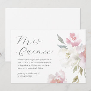 roze bloemenkorf 15 jaar verjaardag quinceañera kaart