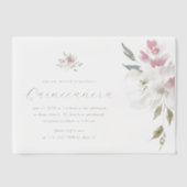  roze bloemenkorf 15 jaar verjaardag quinceañera vellum uitnodigingen (Voorkant)