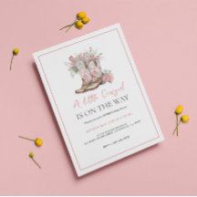 Roze Bloemenkowboylaarzen en Groene Bay Shower