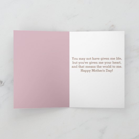 Roze Bloemenkowboylaarzen Moederdag Stiefmoeder Kaart (Binnen)