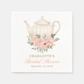 Roze Bloemenkraam Thee Bridal Shower Servet (Voorkant)