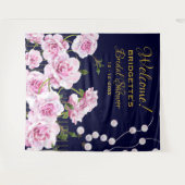 Roze Bloemenkralen Bruiloft Wandkleed (Voorkant (horizontaal))