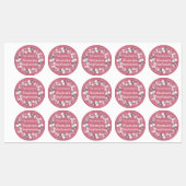 Roze Bloemenkrans Baby Meisje Kinder Naam Waterdic Labels (Vel)