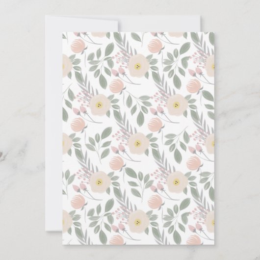  roze bloemenkrans | Baby-strooi Kaart (Achterkant)