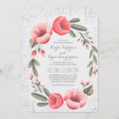 Roze Bloemenkrans Baby's Breath Wedding Kaart (Voorkant / Achterkant)