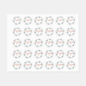 Roze Bloemenkrans Custom Name Initiaal School Labels (Vel)