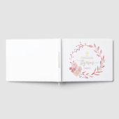 roze bloemenkrans Doop Gastenboek (Volledig)