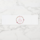 Roze Bloemenkrans Eerste Communie Waterfles Etiket (Enkel label)