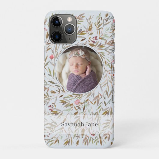 Roze Bloemenkrans Gepersonaliseerde Foto Case-Mate iPhone Case (Achterkant)