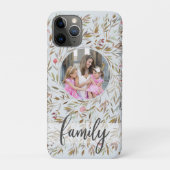 Roze Bloemenkrans Gepersonaliseerde Fotofamilie Case-Mate iPhone Case (Achterkant)