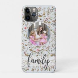 Roze Bloemenkrans Gepersonaliseerde Fotofamilie Case-Mate iPhone Case
