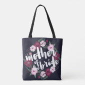 Roze Bloemenkrans Marine Blauwe Moeder van de Brui Tote Bag (Achterkant)