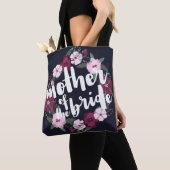 Roze Bloemenkrans Marine Blauwe Moeder van de Brui Tote Bag (Dichtbij)