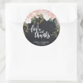 roze bloemenkrijt liefde en bedankt sticker bruilo (Tas)