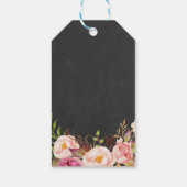 Roze Bloemenkrijtbord | Bruidsdouche Dankjewel Cadeaulabel (Achterkant)