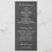  roze bloemenkrijtbord Huwelijksprogramma Programmakaart (Achterkant)