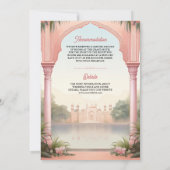 Roze Bloemenkroon Koninklijk Indiaas Paleis Alles  Kaart (Achterkant)