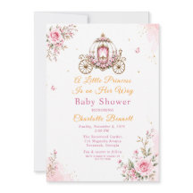 Roze Bloemenkroon Prinses Koets Baby Meisje Shower