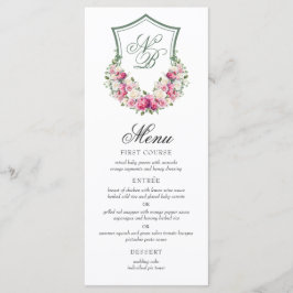 Roze Bloemenkroon Trouwfeest Menu
