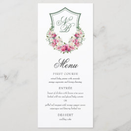 Roze Bloemenkroon Trouwfeest Menu