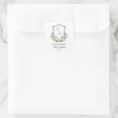Roze Bloemenkroon Vierkante Sticker (Tas)