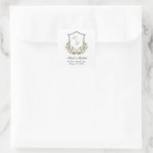 Roze Bloemenkroon Vierkante Sticker (Tas)