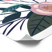 Roze Bloemenkruid of Baby shower Welkomstbord Poster (Hoek)