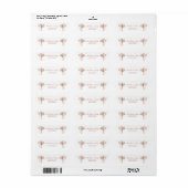 Roze bloemenkruis Doop Etiket (Full Sheet)