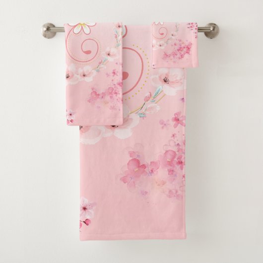 Roze Bloemenkunst, Lente Zegen Bad Handdoek (Insitu)