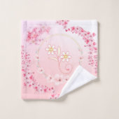 Roze Bloemenkunst, Lente Zegen Bad Handdoek (Wasdoekje)