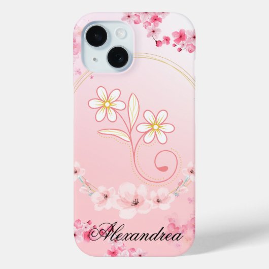 Roze Bloemenkunst, Lente Zegen Case-Mate iPhone Case (Achterkant)