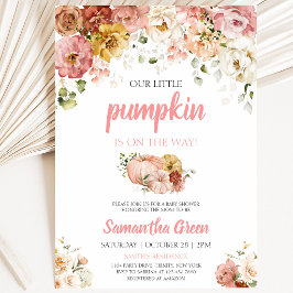Roze Bloemenkurk Baby Shower Uitnodiging