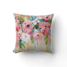 Roze bloemenkussen