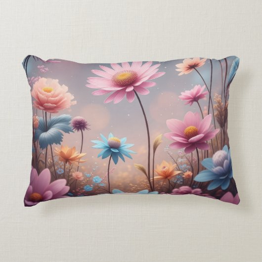 Roze bloemenkussen voor de taille accent kussen (Voorkant)