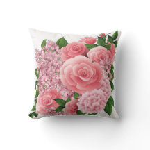 Roze bloemenkussen | Worpkussen 40x40 cm