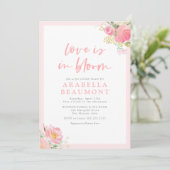 Roze bloemenliefde is in bloei Vrijgezellenfeest Kaart (Staand voorkant)