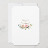 Roze bloemenlijst Meisje Eerste Heilige Communie s Kaart (Achterkant)