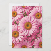 Roze bloemenmadeliefjes retro roze bloemen Trouwen Kaart (Achterkant)