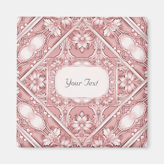 Roze bloemenmagneet magneet (Voorkant)