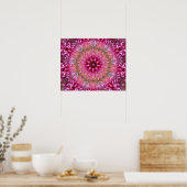 ROZE BLOEMENMANDALA-KALEIDOSCOOPKUNST POSTER (Keuken)