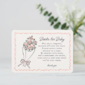 Roze Bloemenmarkt Bloemen Boeken voor Baby Insert Informatiekaartje (Staand voorkant)